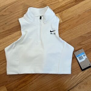 Nike Air White Zip-Up Crop Top